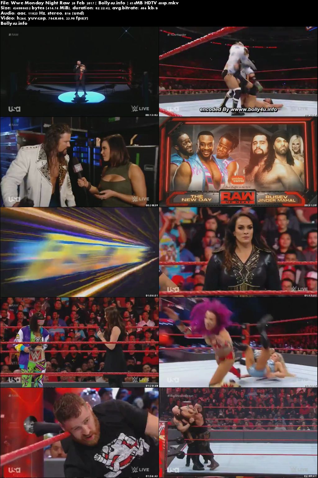 Screen Shoots of Watch Online WWE Monday Night Raw HDTV 400MB 20 Feb 2017 480p Free Download Bolly4u.info