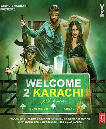 Poster of Welcome 2 Karachi 2015 HDTV 350Mb Hindi Movie 480p Watch Online free Download HDMovies4u